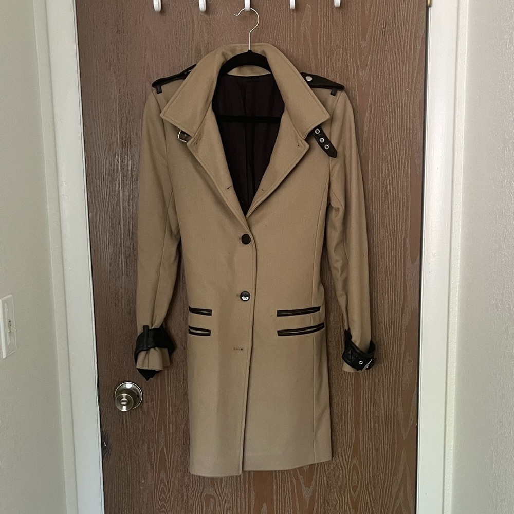 The Kooples wool and leather coat
